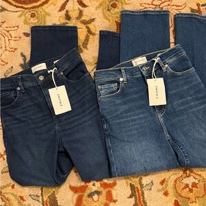 Frame Denim Women's Dark and Light Blue Straight Leg Jeans